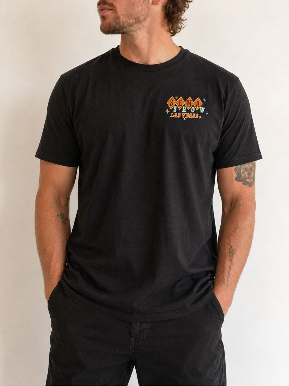 SEMA Show Las Vegas 2022 Hot Rod Graphic T-Shirt Black Size Large Official